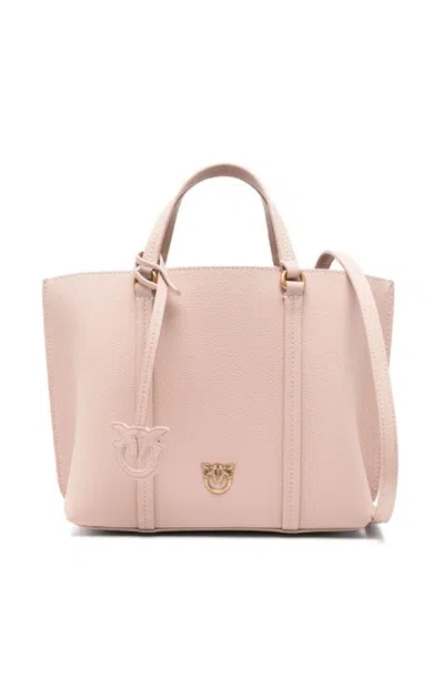 Pinko Carrie Pebbled Texture Shopper Bag In Pink