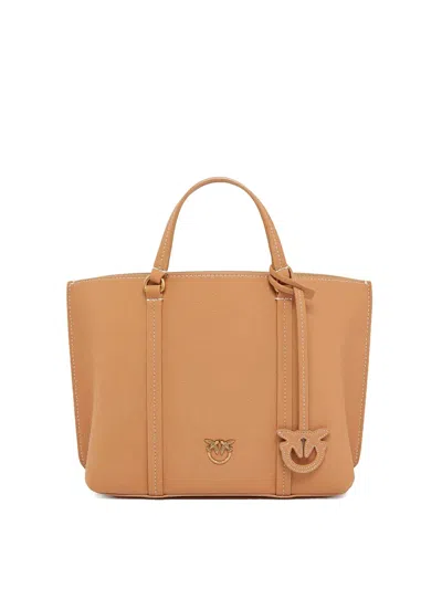 Pinko Carrie Shopper Classic Leather In Brown