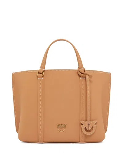 Pinko Carrie Tote Bag In Braun