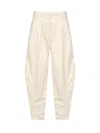 Pinko High-waist Pleated Trousers In Neutral