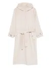 Pinko Hooded Belted Coat In Animal Print