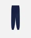 Pinko Cashmere-blend Knit Joggers In Blu Iride