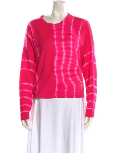 Pre-owned Pinko Cashmere Tie-dye Print Sweater In Pink