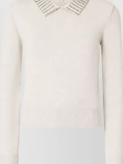 Pinko Cashmere Wool Cardigan In White