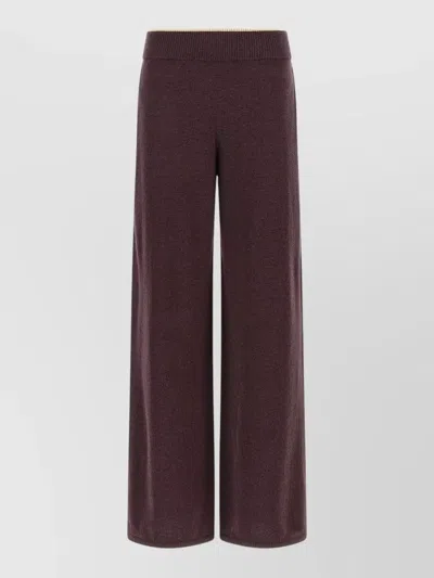 Pinko Wide-leg Casual Trousers In Burgundy