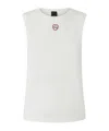 Pinko Sleeveless T-shirt With Heart Embroidery In White