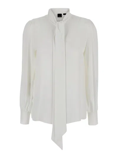 Pinko Cassaforte Crepe Blouse In White