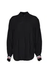 Pinko Jacquard Long-sleeved Shirt In Black