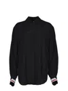 Pinko Jacquard Long-sleeved Shirt In Black
