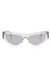 Pinko Angular Cat-eye Gray Sunglasses With Transparent Frame In Grey