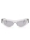Pinko Angular Cat-eye Gray Sunglasses With Transparent Frame In Grey