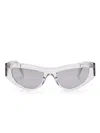 Pinko Angular Cat-eye Gray Sunglasses With Transparent Frame In Grey