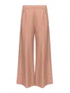 Pinko Love Birds-embroidered Washed Wide-leg Trousers In Pink