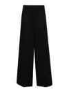 Pinko Wide Twill Trousers In Black