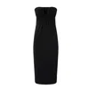 Pinko Fitted Black Stretch Viscose Midi Dress