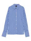Pinko Cathleen Striped Shirt In Blue