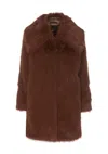 PINKO CATTIVIK FAUX FUR COAT