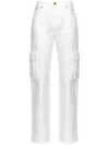 Pinko High-rise Straight-leg Cargo Jeans In White
