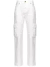 Pinko High-rise Straight-leg Cargo Jeans In White