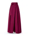 Pinko Cavallina Taffeta Skirt In Burgundy