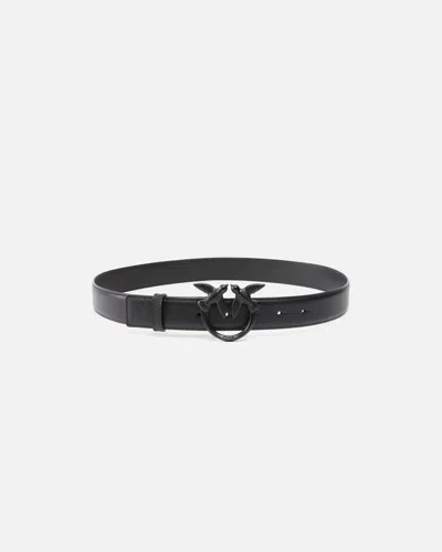 Pinko Belt With Colored Buckle 3cm In Limo Black Block Colour