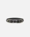 Pinko Leather Belt With Multiple Metal Loops In Nero-mix Gal. Gold Nikel