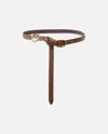 Pinko Ceinture Longue En Cuir De 2 Cm Avec Applications In Arab-antique Gold