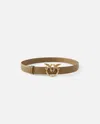 Pinko Ceinture Love Birds En Cuir 3cm In Piantagione-antique Gold