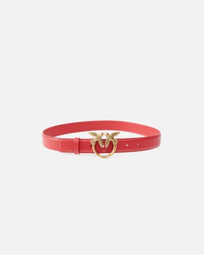 Pinko Ceinture Love Birds En Cuir 3cm In R30q
