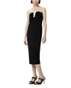 Pinko Fitted Black Stretch Viscose Midi Dress