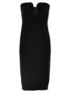 Pinko Fitted Black Stretch Viscose Midi Dress