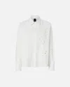 Pinko Chemise Avec Broderie Anglaise Et Cristaux In White