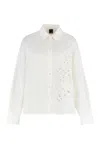 Pinko Chemise Avec Broderie Anglaise Et Cristaux In White