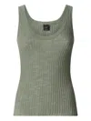Pinko Ribbed Tank Top In Green