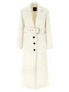 Pinko Single-breasted Coat With Belt In White