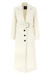 Pinko Single-breasted Coat With Belt In White