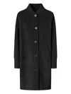 Pinko Long Coat In Double Fabric In Black