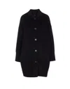 Pinko Long Coat In Double Fabric In Black