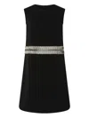 Pinko Crepe Dress With Jewel Embroidery In Black