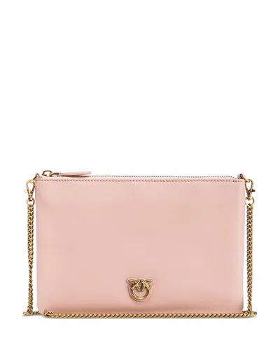 Pinko Chain Leather Pouch In Oq