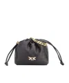 Pinko Satin Mini Clutch Bag With Chain In Black