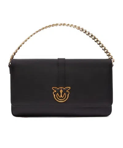 Pinko Chain Shoulder Bag In Black