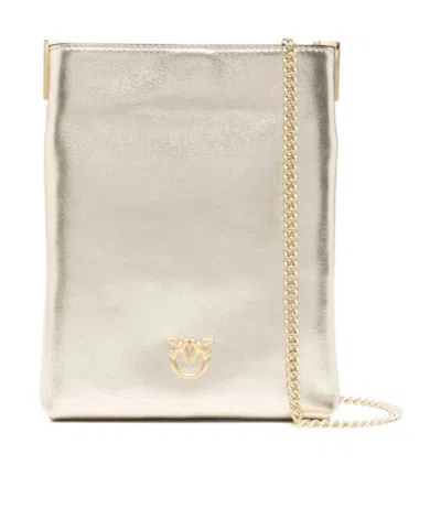 Pinko Chain Shoulder Bag In Brown