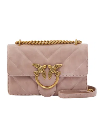 Pinko Chain Shoulder Bag In Powder Pink