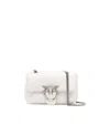 Pinko Love Mini Puff Logo Plaque Shoulder Bag In White