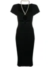 Pinko Chain-strap Midi Dress In Black