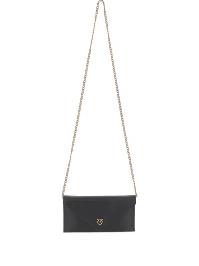Pinko Chain-strap Flap Cross Body Bag In Black