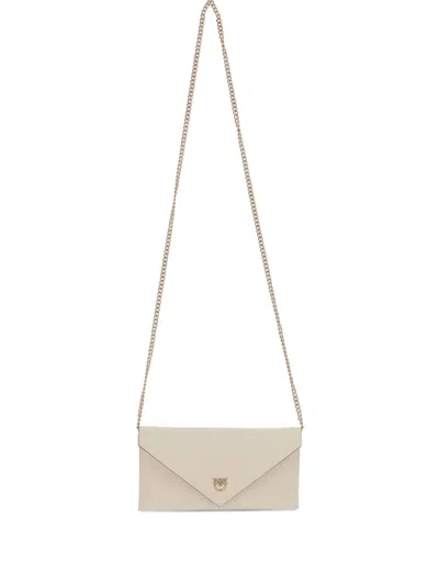 Pinko Chain-strap Flap Cross Body Bag In Neutral