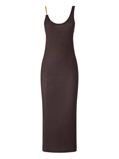 Pinko Ärmelloses Kleid Mit Kettenriemen In Burgundy