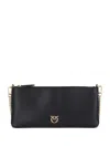 Pinko Chain-strap Zipped Clutch Bag In Black